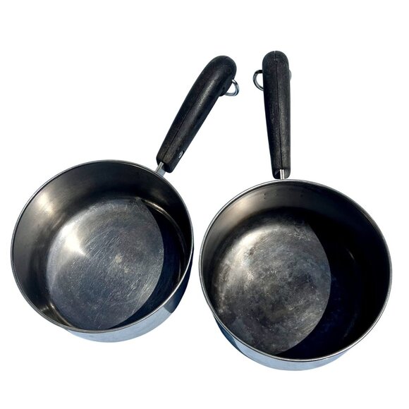 Vintage Revere Ware 1801 Copper Clad  Saucepan #2363973 Patent Process Set of 2 - Picture 4 of 9